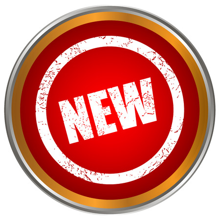 New red grunge icon on a white background. Vector illustration.のイラスト素材