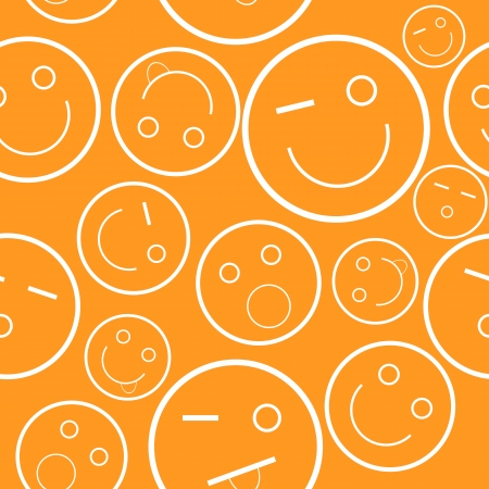 New orange smile seamless pattern. Vector illustrationのイラスト素材