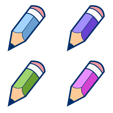 Colored pencils on a white background. Vector illustrationのイラスト素材