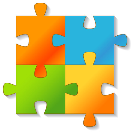 Jigsaw Puzzle on a white background. Vector illustrationのイラスト素材