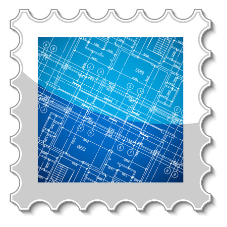 New architecture stamp for any design. Vector illustrationのイラスト素材