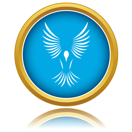 Blue bird icon on a white backgroundのイラスト素材