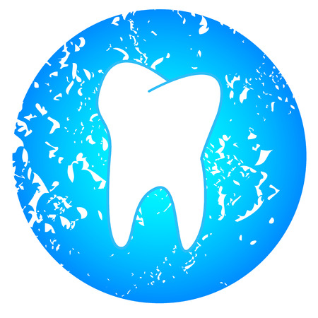 Tooth on a blue backgroundのイラスト素材