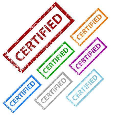 Grunge certified stamp setのイラスト素材