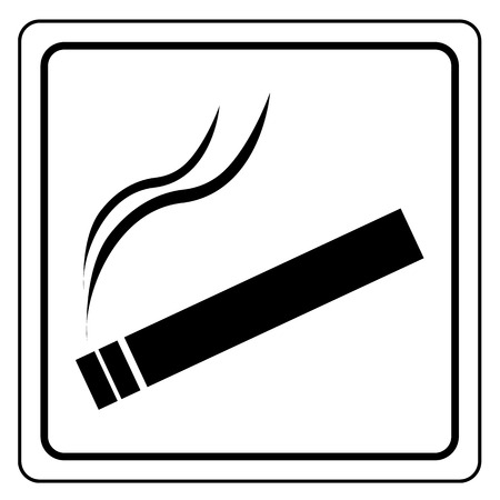 Black smoking area labelのイラスト素材