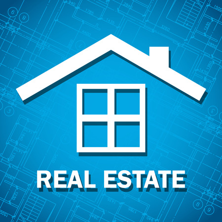 Blueprint house iconのイラスト素材