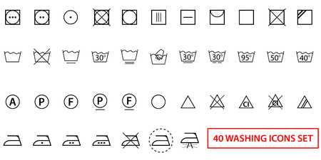 Icon set of laundry symbolsのイラスト素材