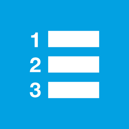 Numbered list white iconのイラスト素材