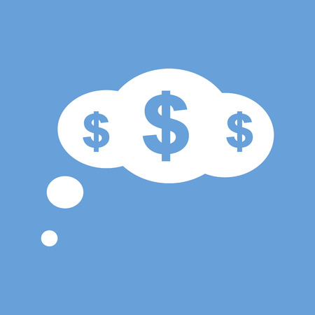 Dollar cloud white iconのイラスト素材