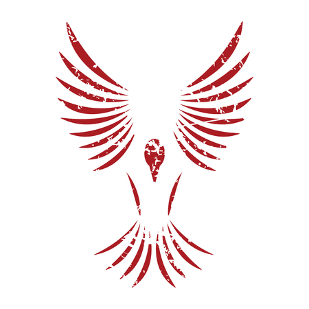 Red grunge bird logoのイラスト素材