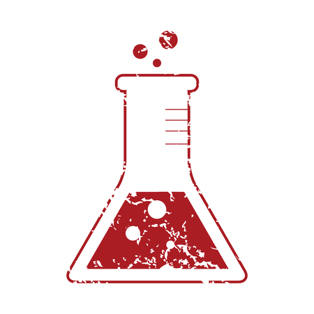 Red grunge flask with liquidのイラスト素材