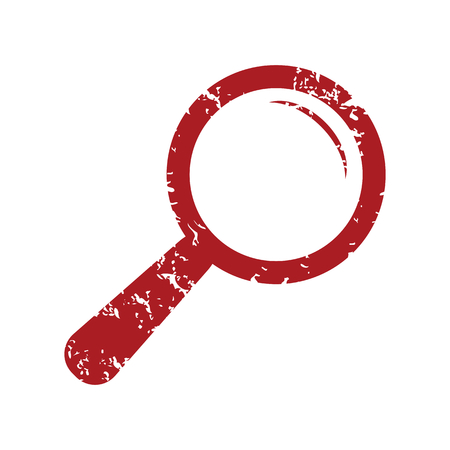 Red grunge magnifying glass logoのイラスト素材