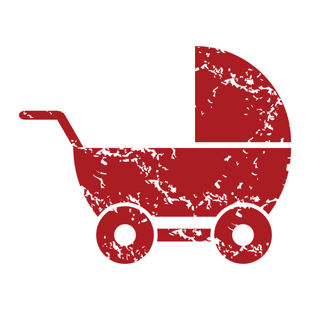 Red grunge baby carriage のイラスト素材