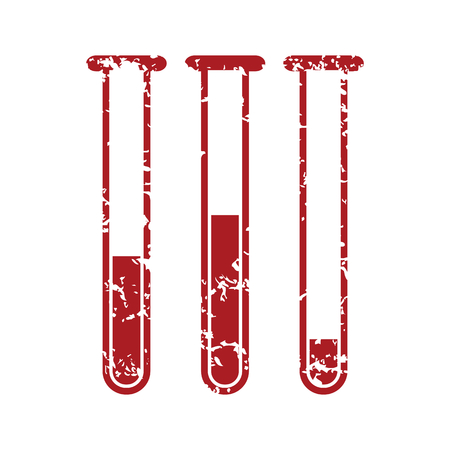 Red grunge flasks with medicines のイラスト素材