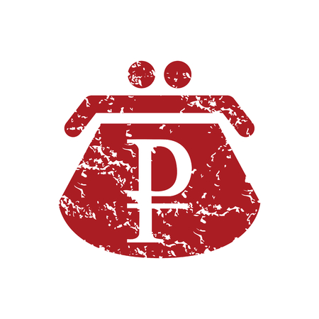 Red grunge ruble purseのイラスト素材