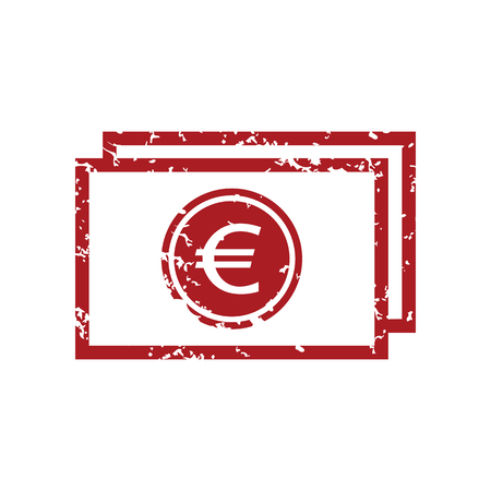 Red grunge euro buck logoのイラスト素材