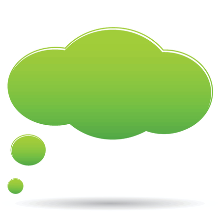 Vector green thought cloud bubble isolated on whiteのイラスト素材