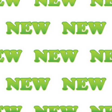 Vector green word NEW repeated on white backgroundのイラスト素材