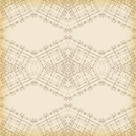 Kaleidoscopically reflected architecture backgroundのイラスト素材