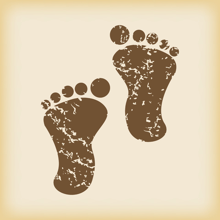Grungy footprint iconのイラスト素材