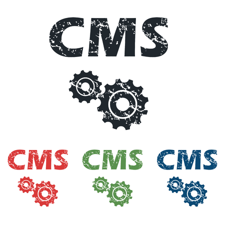 CMS settings grunge icon setのイラスト素材