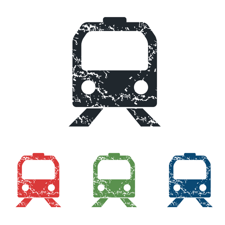 Train face grunge icon setのイラスト素材