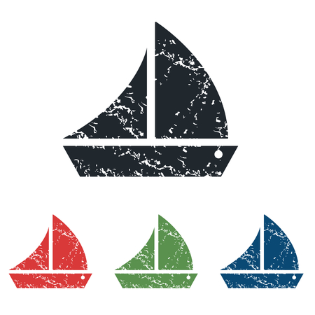 Sailing ship grunge icon setのイラスト素材