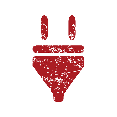 Plug red grunge iconのイラスト素材