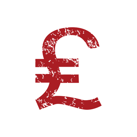 Pound sterling red grunge iconのイラスト素材