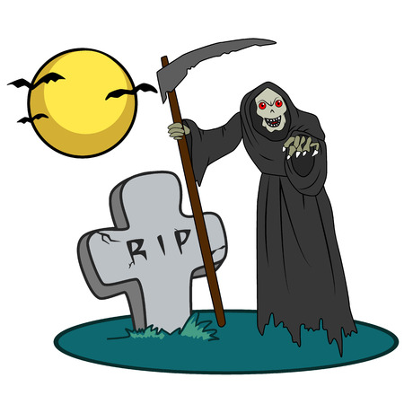 Halloween creature on graveyardのイラスト素材