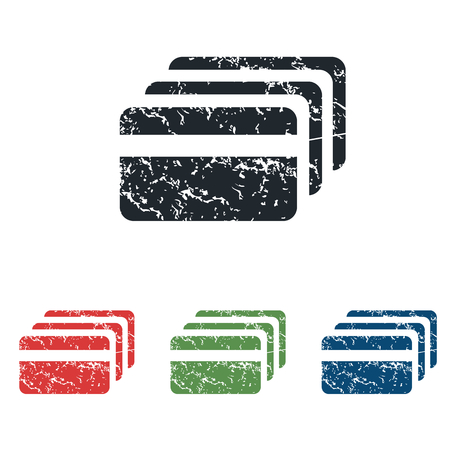 Credit card grunge icon setのイラスト素材