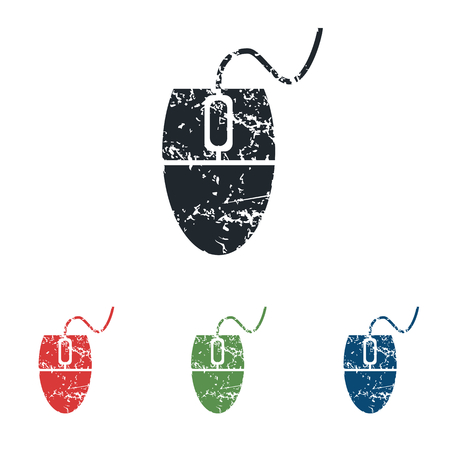 Computer mouse grunge icon setのイラスト素材