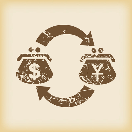 Grungy dollar-yen exchange iconのイラスト素材