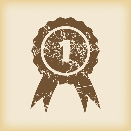 Grungy first place iconのイラスト素材