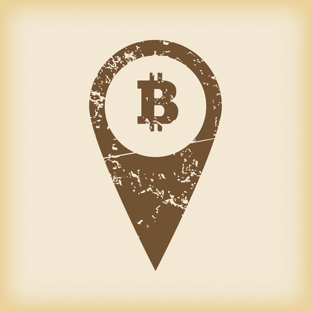 Grungy bitcoin pointer iconのイラスト素材