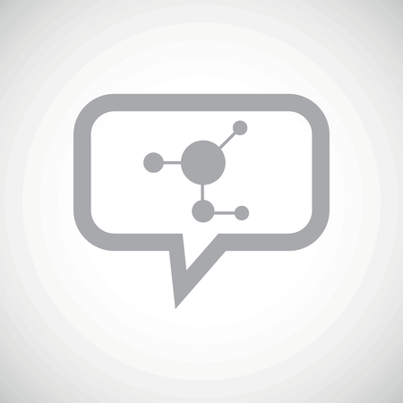 Grey image of molecule in chat bubble, on white gradient backgroundのイラスト素材
