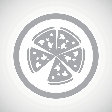 Grey image of pizza in circle, on white gradient backgroundのイラスト素材
