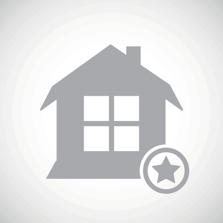Grey image of house and star, on white gradient backgroundのイラスト素材