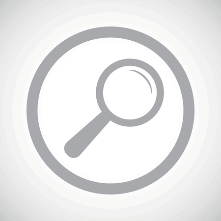 Grey image of magnifier in circle, on white gradient backgroundのイラスト素材