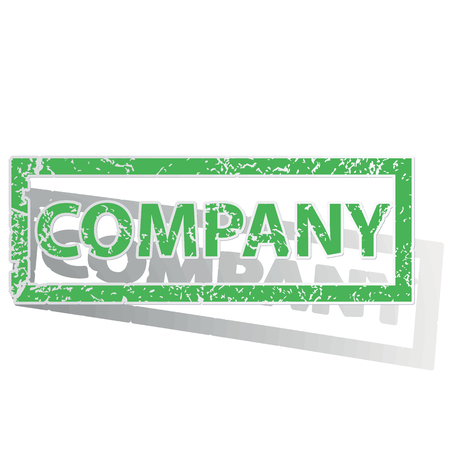 Green stamp with word COMPANY and shadow, isolated on whiteのイラスト素材