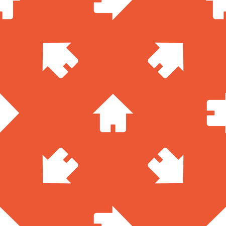 Image of house, repeated on orange backgroundのイラスト素材
