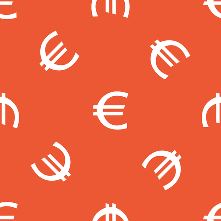 Image of euro symbol, repeated on orange backgroundのイラスト素材