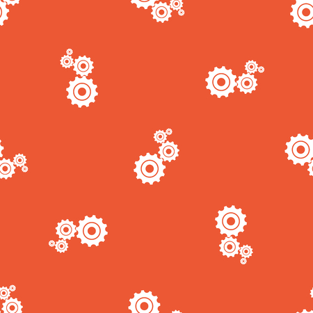 Image of four gears, repeated on orange backgroundのイラスト素材