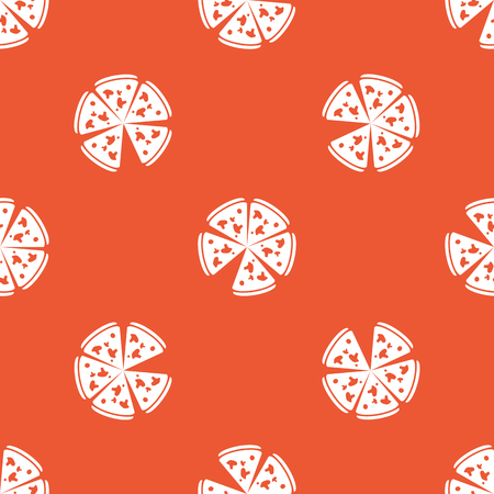 Image of pizza, repeated on orange backgroundのイラスト素材