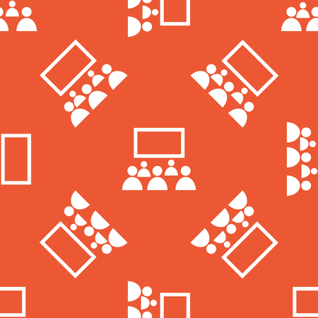 Image of audience in front of screen, repeated on orange backgroundのイラスト素材
