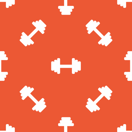 Image of barbell, repeated on orange backgroundのイラスト素材
