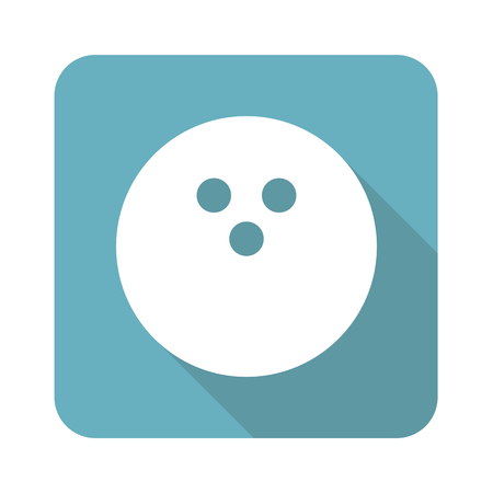 Image of bowling ball in blue square, isolated on whiteのイラスト素材