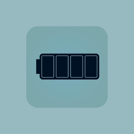 Image of full battery in square, on pale blue backgroundのイラスト素材