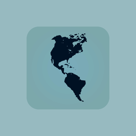 Image of South and North America in square, on pale blue backgroundのイラスト素材