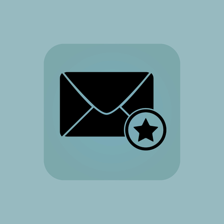 Image of envelope and star in square, on pale blue backgroundのイラスト素材